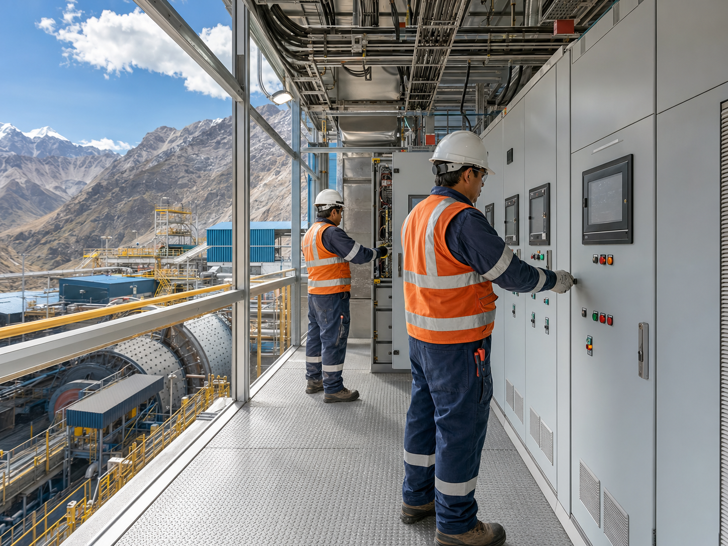 Operación minera con infraestructura eléctrica en Perú